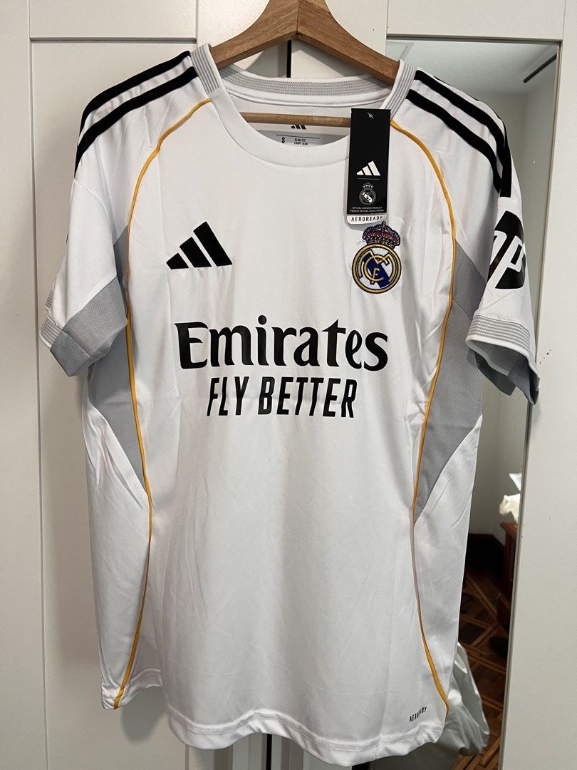 Adidas Real Madrid 2023/24 Home Jersey - Mbappe #10 Champions league (Category: Activewear) located in Singapore. Submitted by nananoah (Listing ID 1430948529, Image 2). Description: I got it as a birthday present but i already have the jersey already . Also , it is small on me anyways so looking to sell it . Size S . Brand new . .
