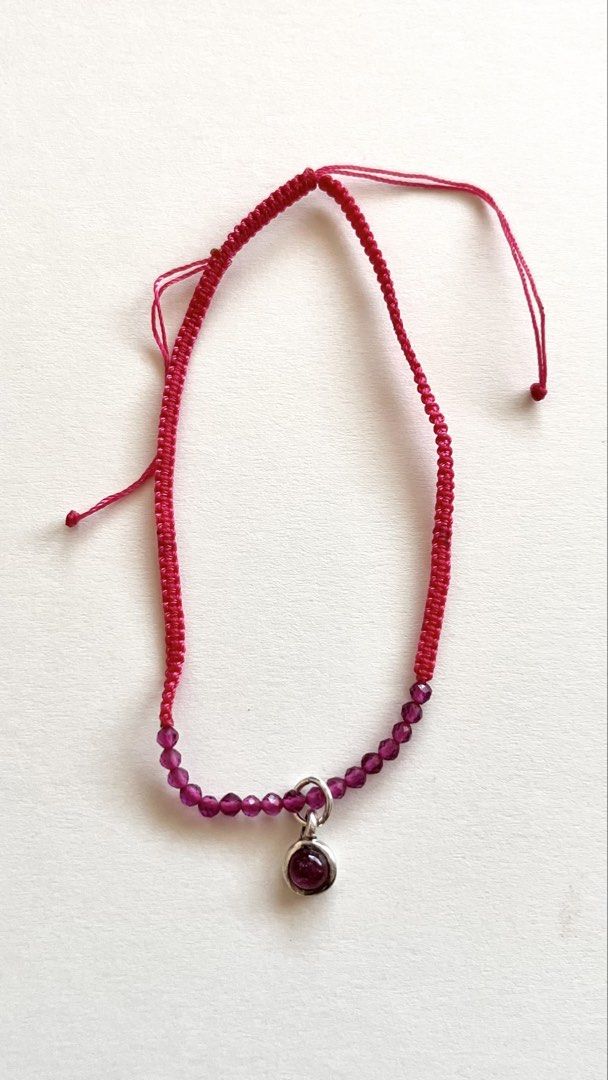 Amethyst beaded bracelet with 92.5 Silver Amethyst charm (Category: Bracelets) located in Muntinlupa City. Submitted by declutter_with_me (Listing ID 1430851080, Image 1). Description: 92.5 silver Cabuchon .