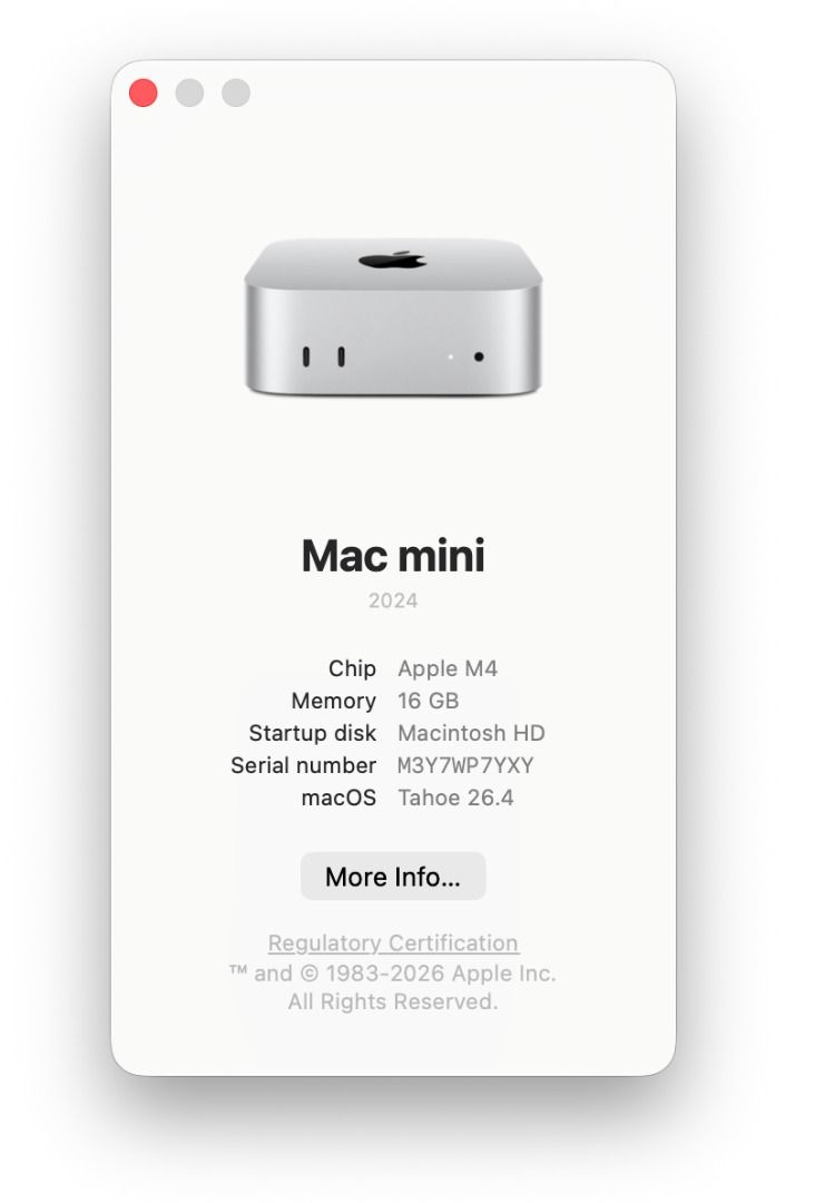 Apple Mac Mini M4 Chip, 16GB RAM421515994564536322