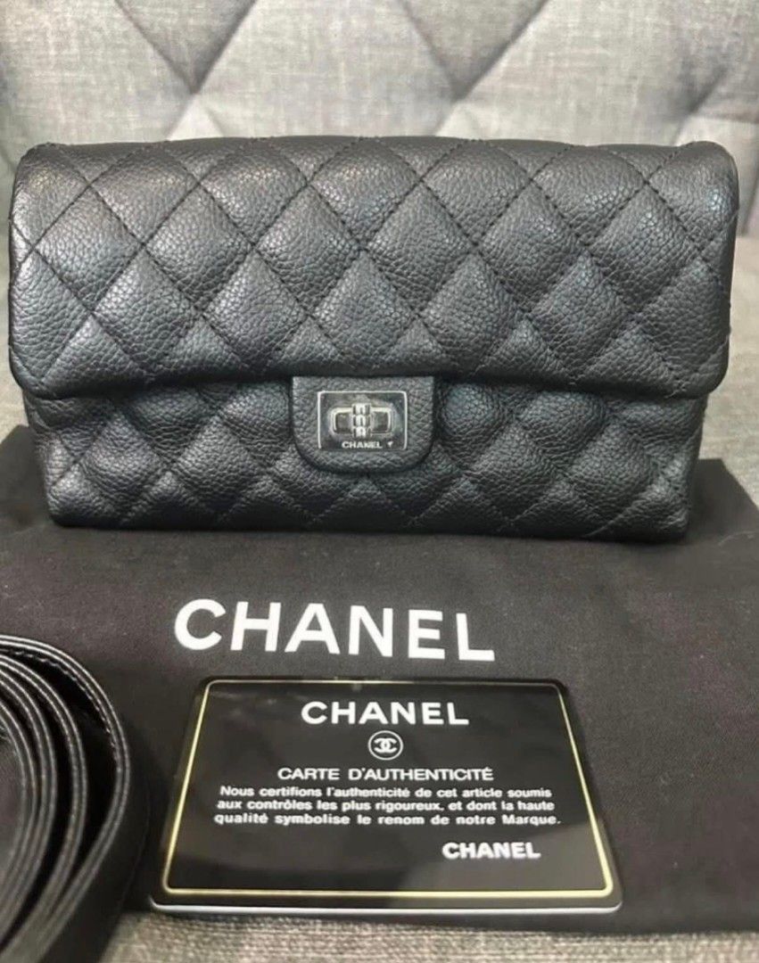 Authentic Chanel 2.55 Caviar Reissue Belt Bag (Category: Luxury Bags & Wallets) located in Marikina City. Submitted by aussiemaan (Listing ID 1424721741, Image 2). Description: Authentic C 2.55 Reissue Belt Bag Preloved in excellent condition with authenticity card and dustbag 100% money back guaranteed if proven fake.