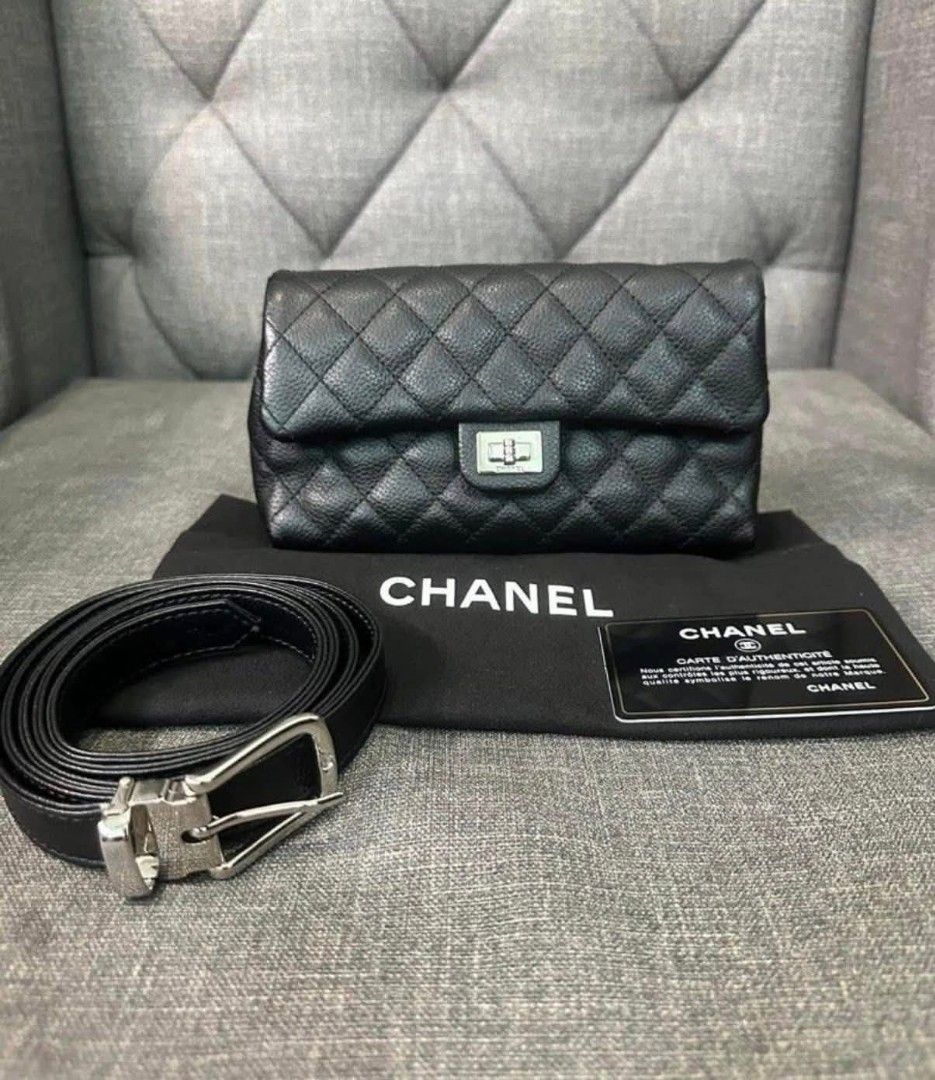 Authentic Chanel 2.55 Caviar Reissue Belt Bag (Category: Luxury Bags & Wallets) located in Marikina City. Submitted by aussiemaan (Listing ID 1424721741, Image 1). Description: Authentic C 2.55 Reissue Belt Bag Preloved in excellent condition with authenticity card and dustbag 100% money back guaranteed if proven fake.
