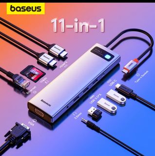 Docking Station USB C 11 In 1, 4K HDMI, VGA, USB 3.0, Ethernet RJ45, Cititor De Carduri Gusshious Bat C K0238 251023 3013