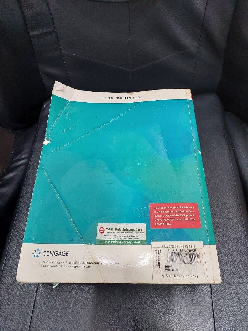 Calculus 8th Edition (Category: Textbooks) located in Manila. Submitted by micollects (Listing ID 1430906814, Image 3). Description: Calculus International Metric Version, 8th Edition, James Stewart I'm selling my pre-loved Calculus book. This is a good book to enhance knowledge in Math, when you're taking a Science program that has Math courses. This has signs of usage. Matagal na siya sakin, hindi ko nagamit masyado kasi hindi ko trip pagkaka-s