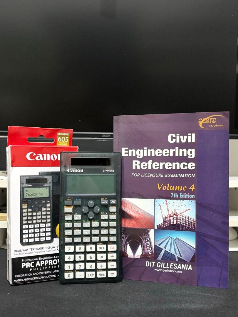 Canon F-789SGA Scientific Calculator and Civil Engineering Textbook ...