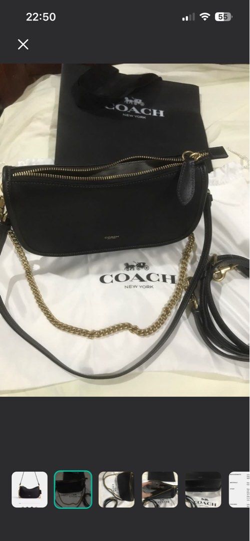 Coach Waverly 3 strap bag (Category: Luxury Bags & Wallets) located in Quezon City. Submitted by bargain_finds (Listing ID 1430909823, Image 2). Description: *Authentic Coach Waverly Bag in black. *bought in Coach boutique in Japan; can give receipt as proof *Features a detachable chain strap and leather shoulder strap. And leather long strap for crossbody *Made of genuine full-grain leather. *The interior has a small pocket. The bag has a gold z