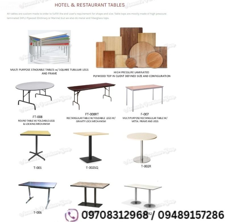 CUSTOM TABLE TOP & TABLE BASE [ PANTRY TABLE ], Furniture & Home Living ...