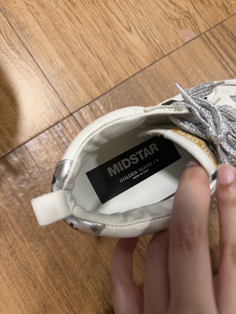 Golden Goose Mid Star Sneakers - Customized (Category: Sneakers & Footwear) located in Bacoor. Submitted by da.clutter (Listing ID 1430906500, Image 3). Description: - Golden Goose Mid Star sneakers with customized silver glitter laces. - Bought in Golden Goose Osaka .