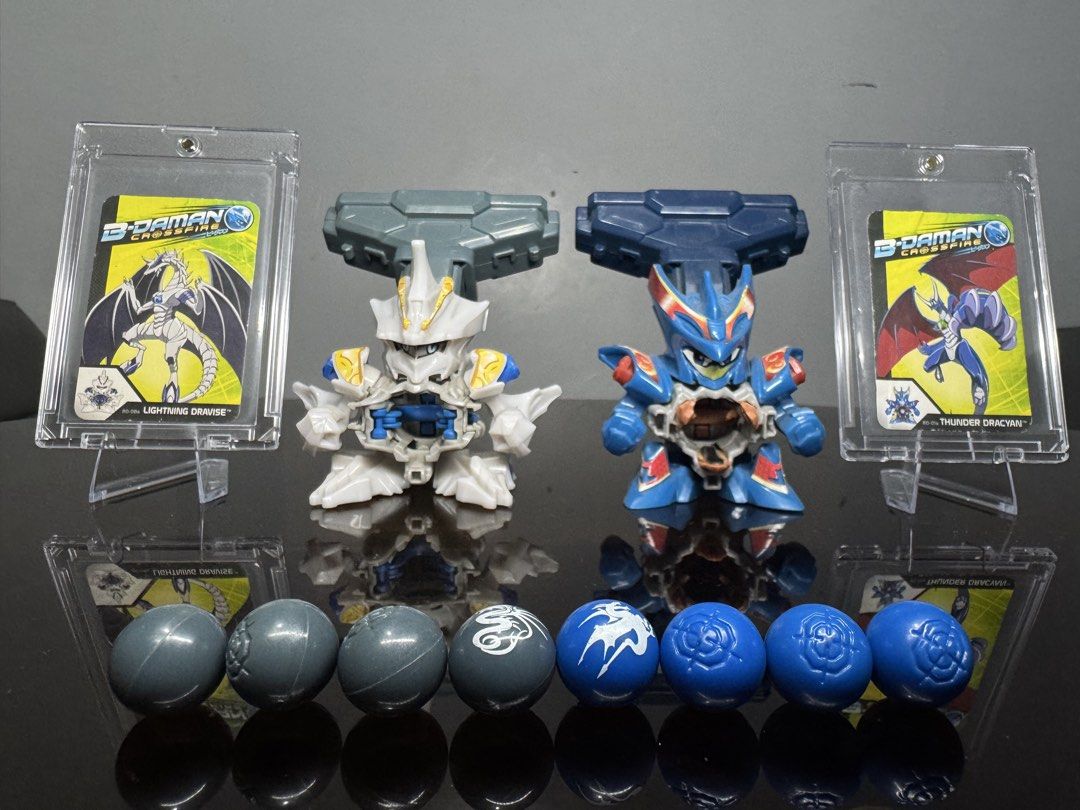 HASBRO BDAMAN CROSSFIRE (Category: Action & Battle Toys) located in Rizal. Submitted by joshuacruz142004-95601 (Listing ID 1430955583, Image 2). Description: HASBRO BDAMAN CROSSFIRE THUNDER DRACYAN & LIGHTNING DRAVISE VERY HARD TO FIND PIECES NO ISSUES ALL COMPLETE BOTH WITH AUTHENTICITY CARD WELL TAKEN CARE OF NO BOXES PULL OUT FROM HASBRO BREAKBOMER SET SLIGHTLY NEGOTIABLE 6000 AS SET, SLIGHTLY NEGOTIABLE MARIKINA AREA - PICK UP AT ADDRESS OR L