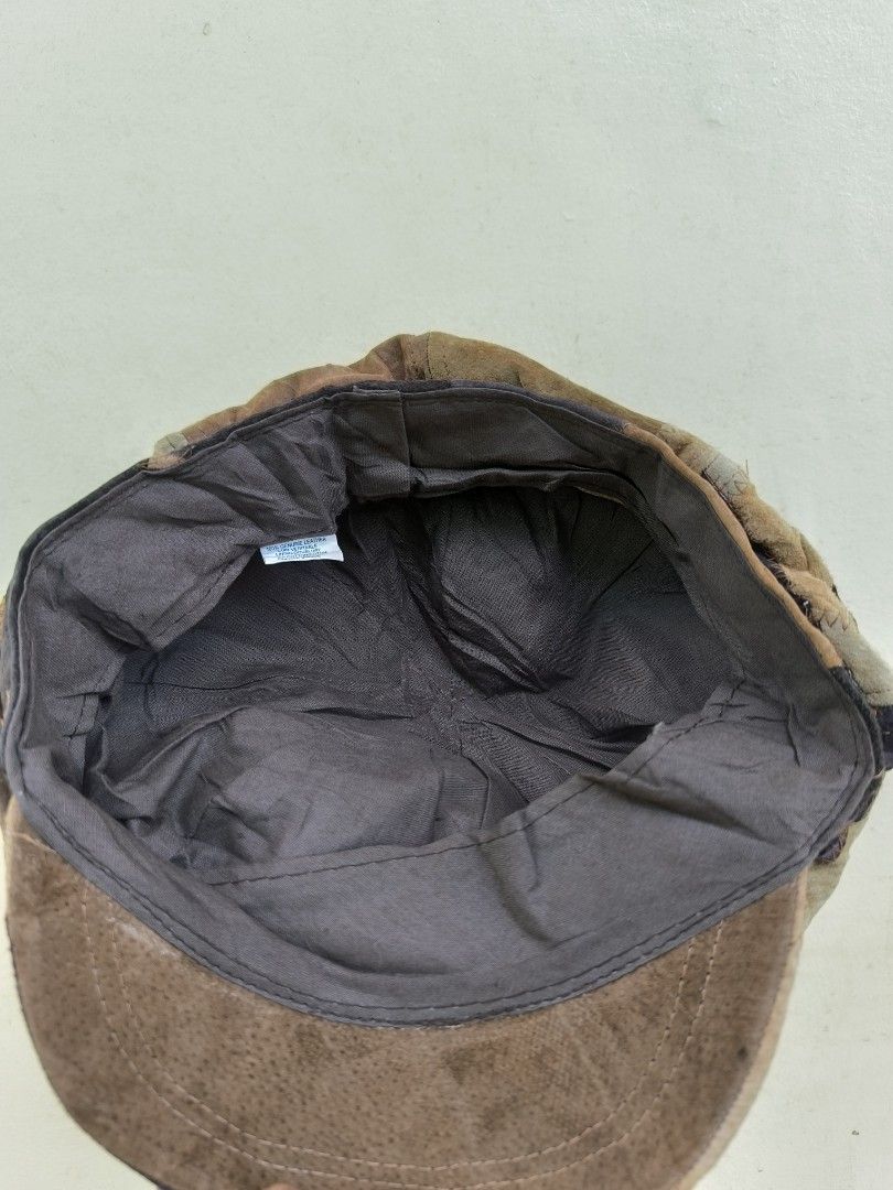 Leather patchwork newsboy hat (Category: Activewear) located in Naga. Submitted by mags61913 (Listing ID 1430829178, Image 3). Description: Leather patchwork newsboy hat OSFA 100% Genuine leather 1k+sf.
