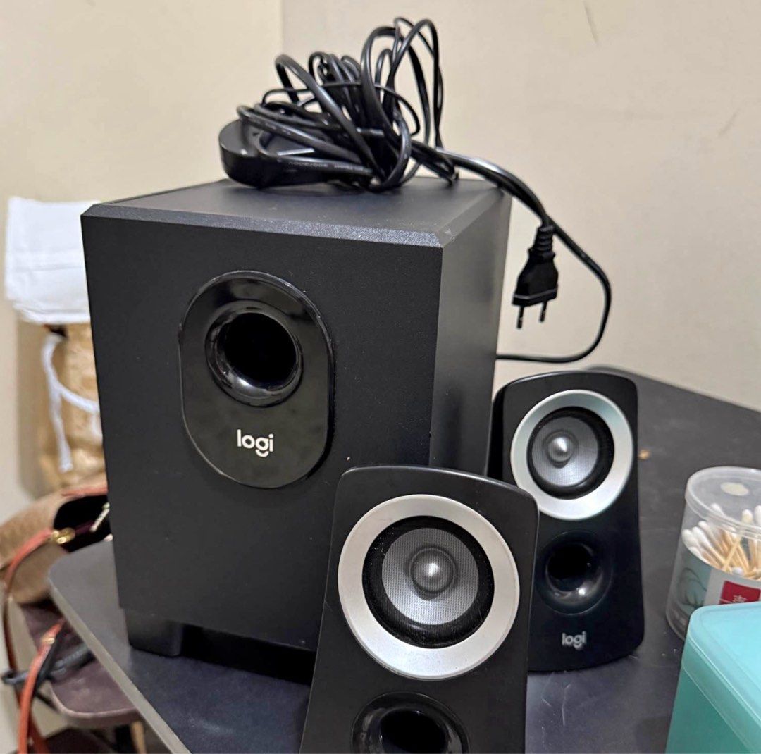 Logitech z313 Speaker System (Category: Soundbars, Speakers & Amplifiers) located in Manila. Submitted by takemystuffbuymystuff (Listing ID 1430951990, Image 1). Description: 🎧 Logitech Z313 Speakers for Sale In good condition, works perfectly Nice bass, great for music and movies 📌 Includes: - 2 speakers + subwoofer + control pod (complete set) 📌 Condition: - 100% working - Minor signs of use DM if interested!.