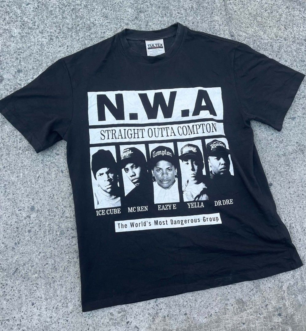 N.W.A Straight Outta Compton T-shirt (Category: Tshirts & Polo Shirts ) located in Manila. Submitted by konjee.dathird (Listing ID 1430862022, Image 1). Description: Nwa Straight Outta Compton Tee Makapal tela excellent condition but need wash No issue S on tag but fit up to xl 28 x 22 650 Only .