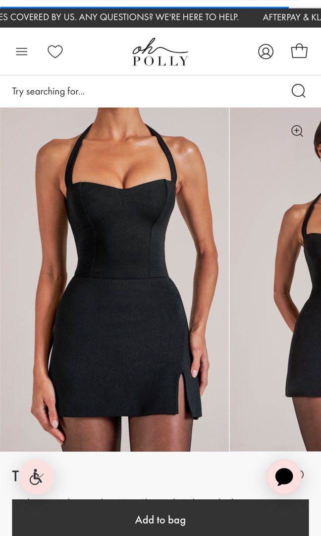 Oh Polly slit Black Mini Skirt (Category: Skirts) located in Taguig. Submitted by prelovedSB (Listing ID 1430829548, Image 1). Description: Black mini skirt from oh polly. Features a side slit detail. The tag indicates a UK size 6/US 2. Perfect for casual wear or dressing up. A versatile piece for your wardrobe..