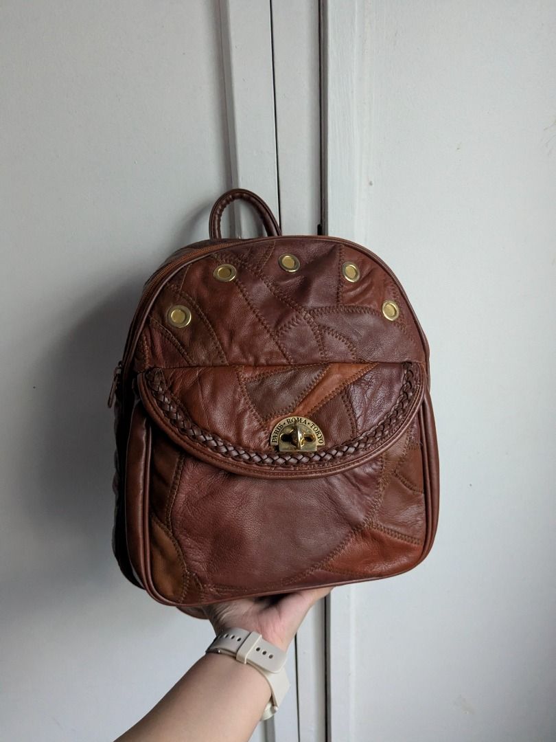 Paris Roma Tokyo Patch Leather Backpack Sling Bag 2 in 1 (Category: Luxury Bags & Wallets) located in Quezon City. Submitted by nnncorner (Listing ID 1430919921, Image 3). Description: Paris Roma Tokyo Patch Leather 2 Way Bag Can be styled sa crossbody bag or backpack 9/10 condition No peelings and no issues Presentable looking Length strap to bottom 33 inches Height 13.5 inches Width 11 inches 1,480 .
