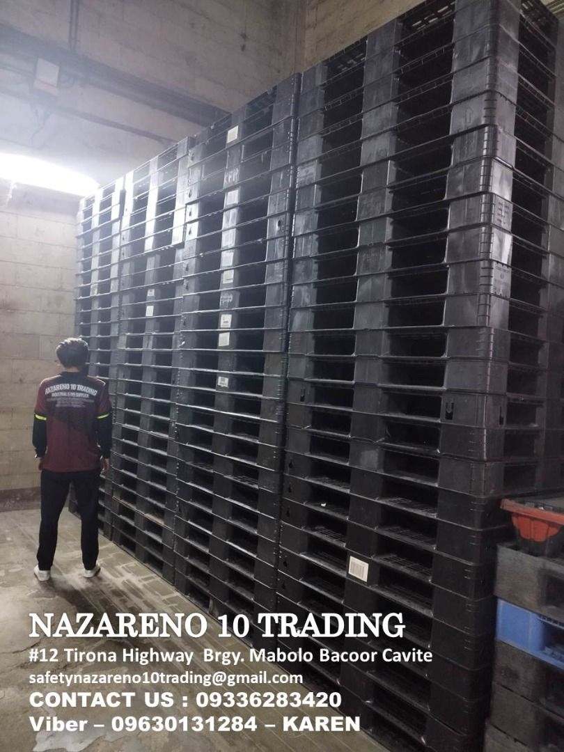 Plastic Pallet second hand (Category: Looking For) located in Bacoor. Submitted by kajezame.2021 (Listing ID 1430846237, Image 1). Description: Plastic Pallet second hand Also available: • Traffic cone • Parking Block stopper • Hooded trash bin • Road Plastic Barrier • Spill boom • Fishing buoy • Spill Kit • Stanchion Post • Rain Coat • Solar Arrow Board For More Details and Discount Contact Ms. Karen NAZARENO 10 TRADING 0963 0131 284 0933 6283 4