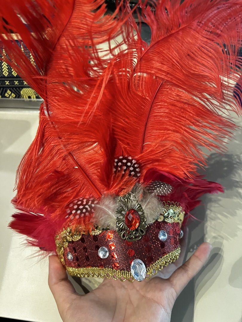 Red Feather Headpiece with Embellishments (Category: Hair Accessories) located in Manila. Submitted by calified (Listing ID 1430891576, Image 1). Description: Once used.