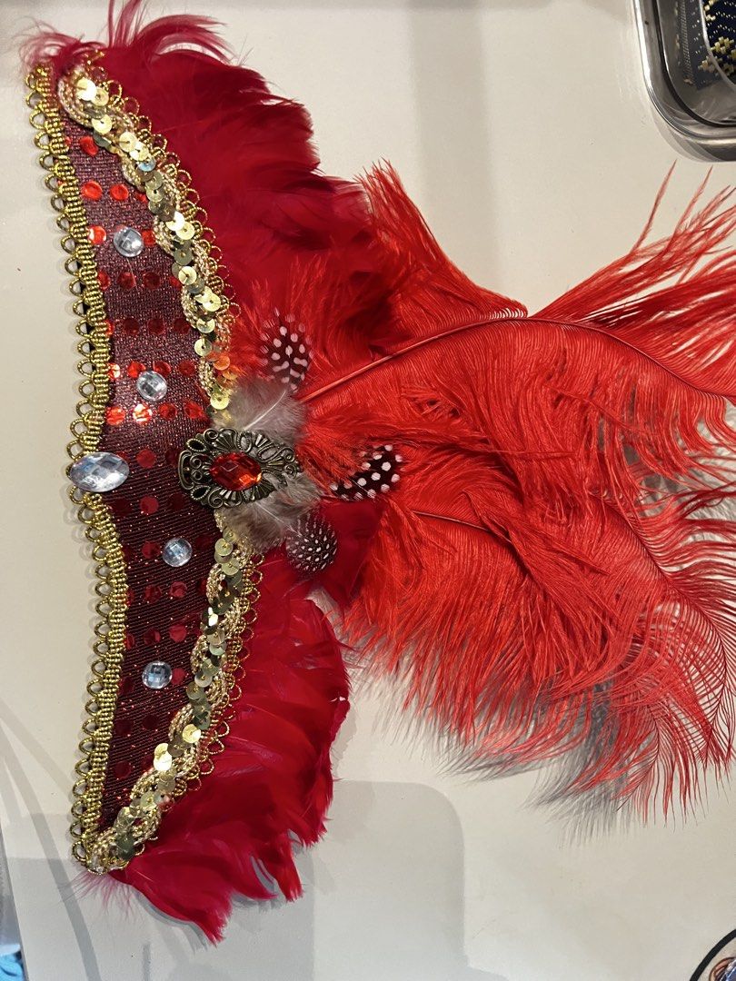 Red Feather Headpiece with Embellishments (Category: Hair Accessories) located in Manila. Submitted by calified (Listing ID 1430891576, Image 2). Description: Once used.