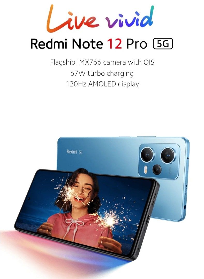 Redmi Note 12 Pro 5G (8GB/128GB) (Category: Xiaomi) located in Caloocan City. Submitted by gadget_solutions (Listing ID 1430884056, Image 1). Description: The Redmi Note 12 Pro 5G is a higher-end, faster-charging, and more powerful device featuring a superior 50MP Sony IMX766 sensor with OIS, MediaTek Dimensity 1080 processor, and 67W charging The Xiaomi Redmi Note 12 Pro 5G features a 6.67-inch FHD+ Flow AMOLED display with a 120Hz screen refres