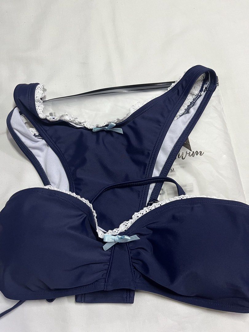 Ruffle front, Bowknot bikini set (Category: Bikinis & Swimsuits) located in Antipolo. Submitted by roch___ (Listing ID 1430972047, Image 2). Description: SHEIN Brandnew Comes with pouch && hygienic liner Small on tag Adjustable straps (top).