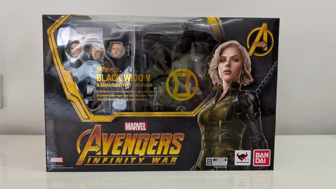 s.h.figuarts Black Widow Infinity War (Category: Figurines & Statues) located in Mandaluyong City. Submitted by smaams (Listing ID 1430853920, Image 1). Description: For Sale: SHF Black Widow Infinity War (with exploding effects) Condition: BiB; Some hands don't stick well to body but that's how it was when I first bought it. Mode ot Payment: BPI or GCash .