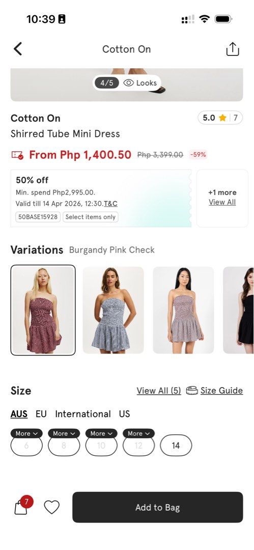 Shirred tube mini dress (Category: Dresses) located in Paranaque City. Submitted by mariesthings (Listing ID 1430814890, Image 3). Description: - bought from Zalora last Dec 2025 for 1,400php - size US 2 (fits XS) size (already sold out) - very flattering makes me look tall - used 2 times only! - rfs: decluttering .