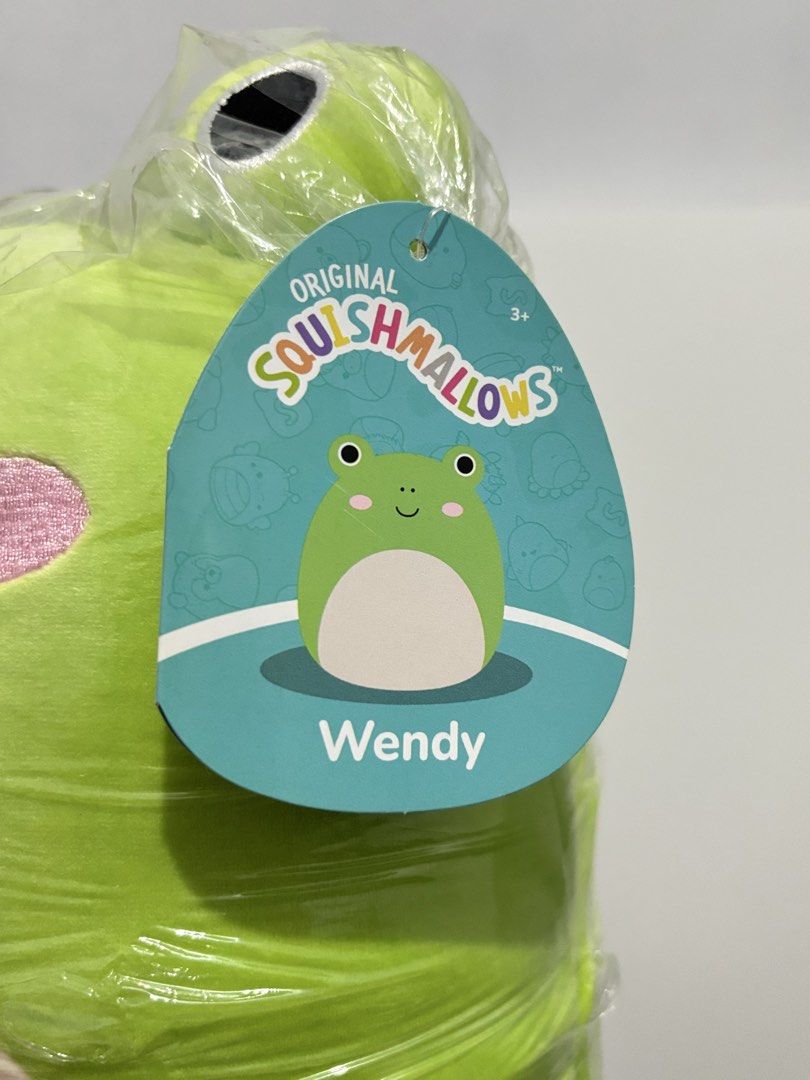 Squishmallows Wendy the Frog Plush Toy (Category: Plushies & Soft Toys) located in Manila. Submitted by decluttaro (Listing ID 1430959871, Image 2). Description: 13" Squishmallows Wendy the Frog plush toy. Brand new (still in plastic as seen in photo). Bought in Rustans..
