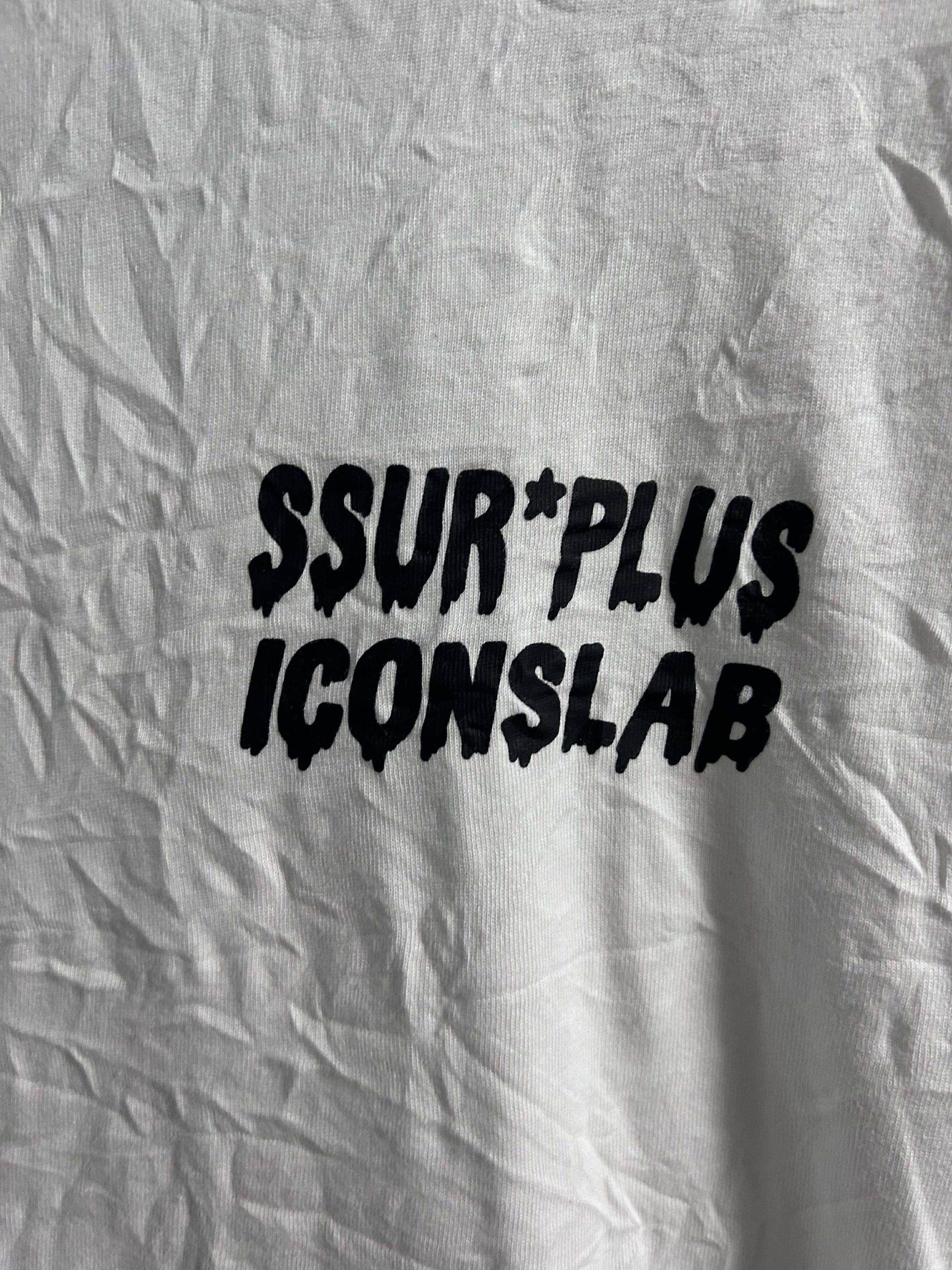 SSUR*PLUS x ICONSLAB White T-shirt (Category: Tshirts & Polo Shirts ) located in General Trias. Submitted by Theoseller28 (Listing ID 1430964538, Image 2). Description: - SSUR*PLUS x ICONSLAB T-shirt - White color - Size: Large - Graphic print on the front - Crew neck and short sleeves - Made in China.