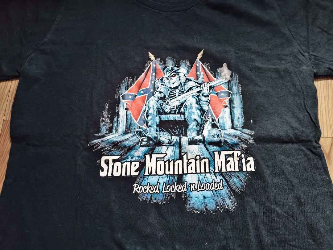 Stone Mountain Mafia Rocked locked n loaded (Category: Activewear) located in Maasin. Submitted by jonaldukaypickers (Listing ID 1430848641, Image 2). Description: Size Large Dimension 21/29 Payment Gcash Add shipping fee 75 location Maasin City Southern Leyte.
