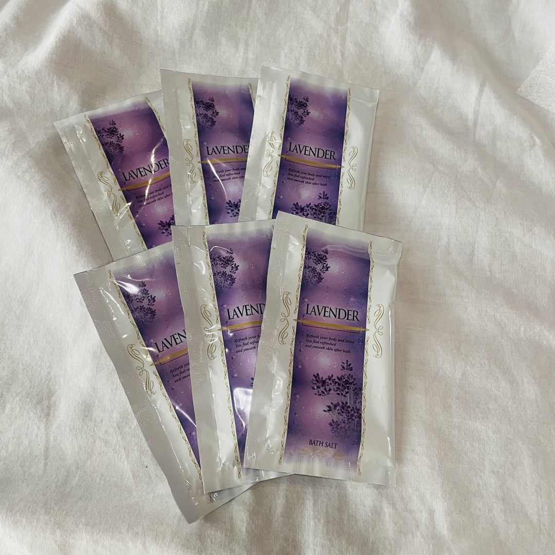 Take All! Authentic Japan Hokkaido Lavender Bath Salt (Category: Bath) located in Quezon City. Submitted by shelved (Listing ID 1430803749, Image 1). Description: Take all 6 for the price listed! Enjoy a relaxing bath with these TO-PLAN Lavender bath salts. Each sachet contains 25g of bath salt, perfect for a single use. The lavender scent is designed to refresh your body and mind. Made in Japan. The bath water will turn purple. There are six sac