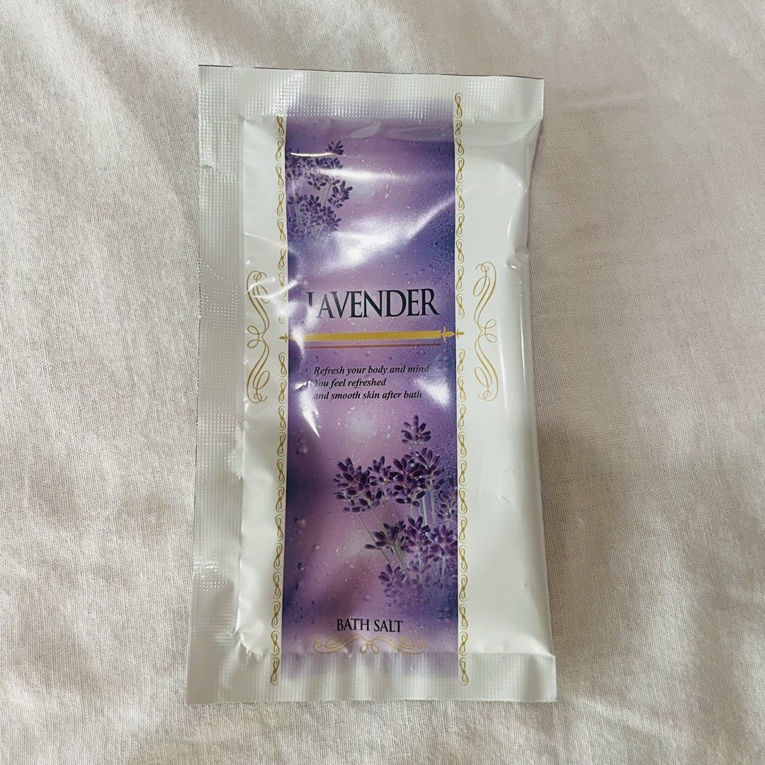 Take All! Authentic Japan Hokkaido Lavender Bath Salt (Category: Bath) located in Quezon City. Submitted by shelved (Listing ID 1430803749, Image 2). Description: Take all 6 for the price listed! Enjoy a relaxing bath with these TO-PLAN Lavender bath salts. Each sachet contains 25g of bath salt, perfect for a single use. The lavender scent is designed to refresh your body and mind. Made in Japan. The bath water will turn purple. There are six sac
