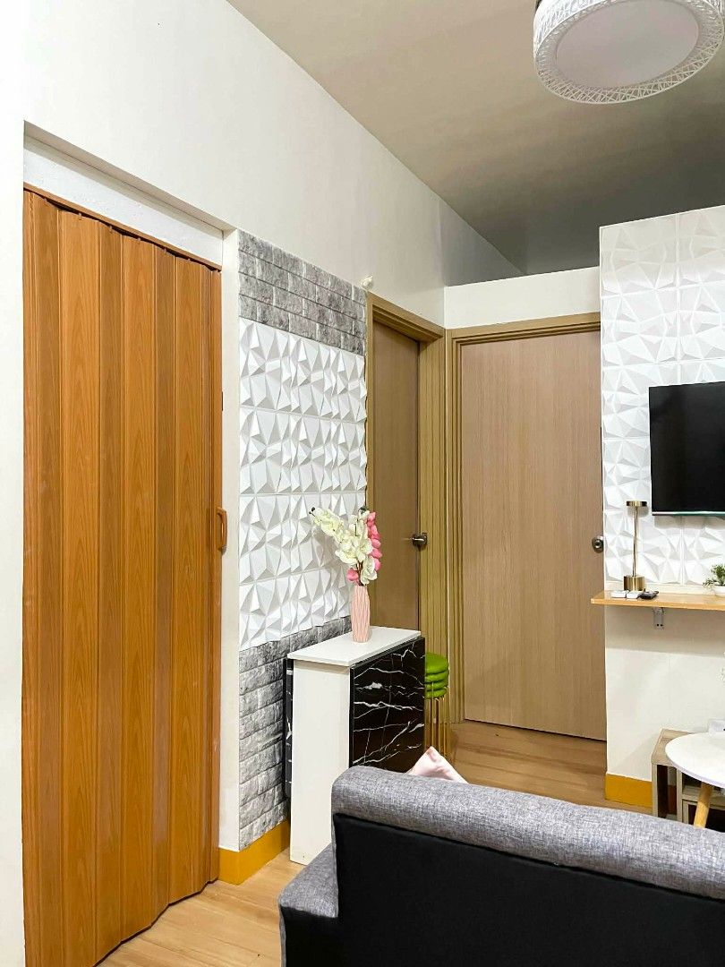 Trees Residences Staycation (Category: Apartments & Condos) located in Caloocan City. Submitted by liamdavid1 (Listing ID 1309578318, Image 2). Description: 2 BR CONDO UNIT FULLY FURNISHED available for daily, weekly, monthly and long term stay. Inclusions: 40" Smart TV 2 Aircon (Both bedrooms) 1 Double sized bed 1 Double Deck 1 3-Seater Sofa Induction cooker Microwave Range Hood Refrigerator Foldable Dining table(Space saver) Bar Table/Dining Ta