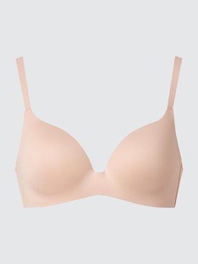 Uniqlo wireless bra 3D hold - beige (Category: Undergarments & Loungewear) located in Pasig City. Submitted by chubby_cheeks (Listing ID 1430950450, Image 1). Description: 38/40 EF.