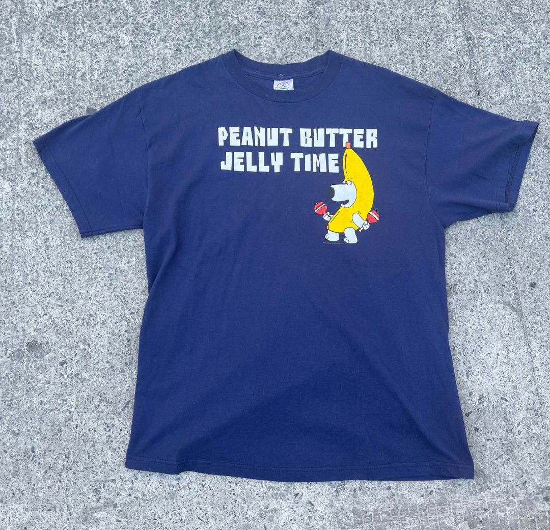 Vintage Family Guy Delta Graphic Tee (Category: Tshirts & Polo Shirts ) located in Manila. Submitted by konjee.dathird (Listing ID 1430860909, Image 2). Description: Vintage 2006 Family Guy Peanut butter jelly time! No issue Excellent condition 27 x 21.5 Large size on tag Delta Pro Weight tag 700 only.