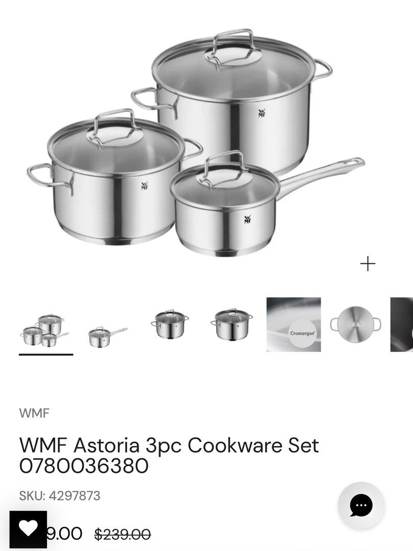 WMF Astoria 3pc Cookware Set454672007582853120