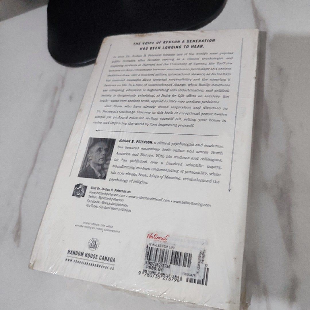 12 Rules for Life by Jordan Peterson (Category: Storybooks) located in Pasig City. Submitted by Halinkaaaa (Listing ID 1431090640, Image 2). Description: never used. shelved.