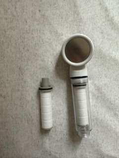 Brand-new unused travel shower head with filter cartridge