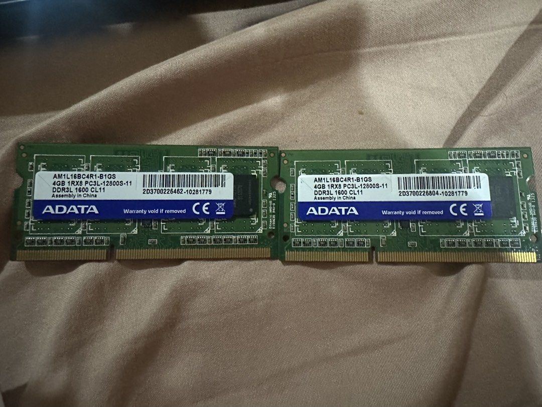 ADATA 4GB DDR3 1600 CL11 RAM (Category: Computer Parts) located in Carmona. Submitted by francisder50014 (Listing ID 1431088809, Image 1). Description: Lightly used ADATA 4GB DDR3 1600 CL11 RAM 550 /pc 2 pcs onhand Rfs: not compatible for my old dell inspiron.