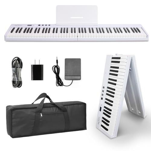 AiJoy 88 Key Beginner Piano Keyboard with Semi-Weighted Keys, 128 Tones ...