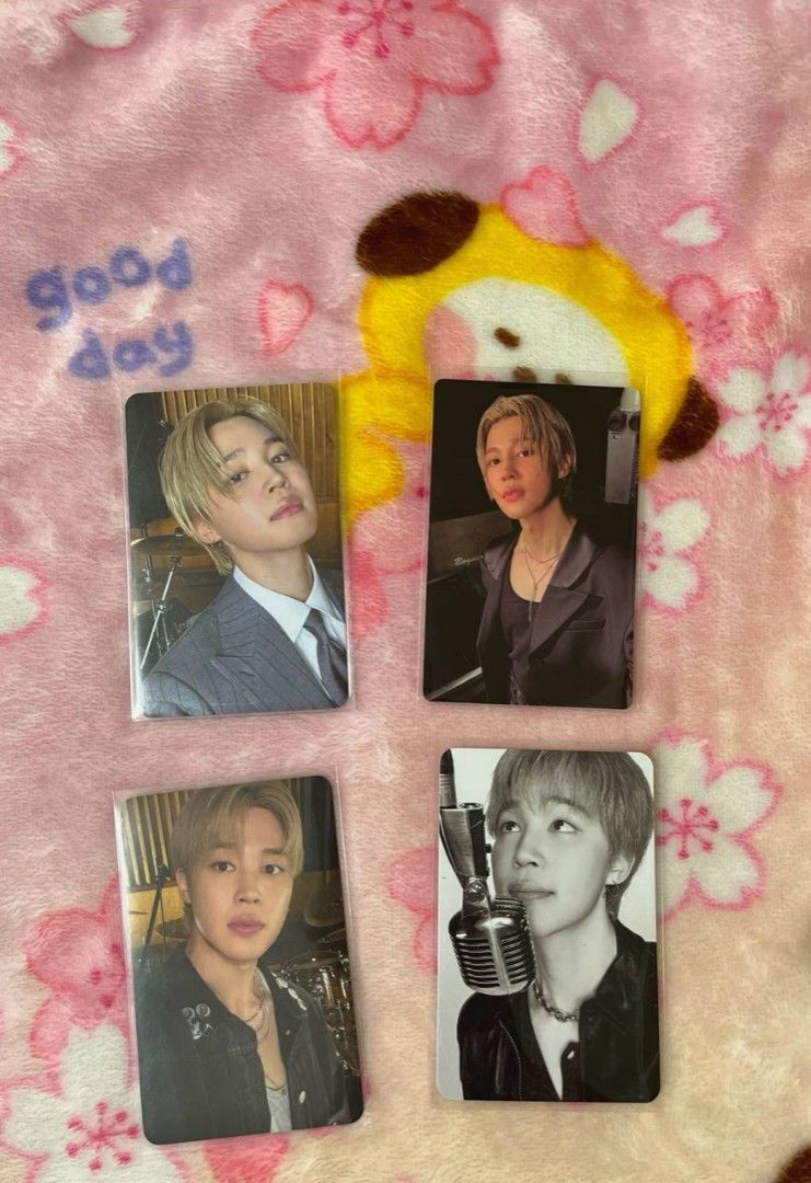 Arirang BTS Jimin PC set (4pcs) (Category: K-Wave Merchandise) located in Quezon City. Submitted by ParkFilter (Listing ID 1431006250, Image 1). Description: 550 total of 4 PCs onhand and ready to ship with freebies.