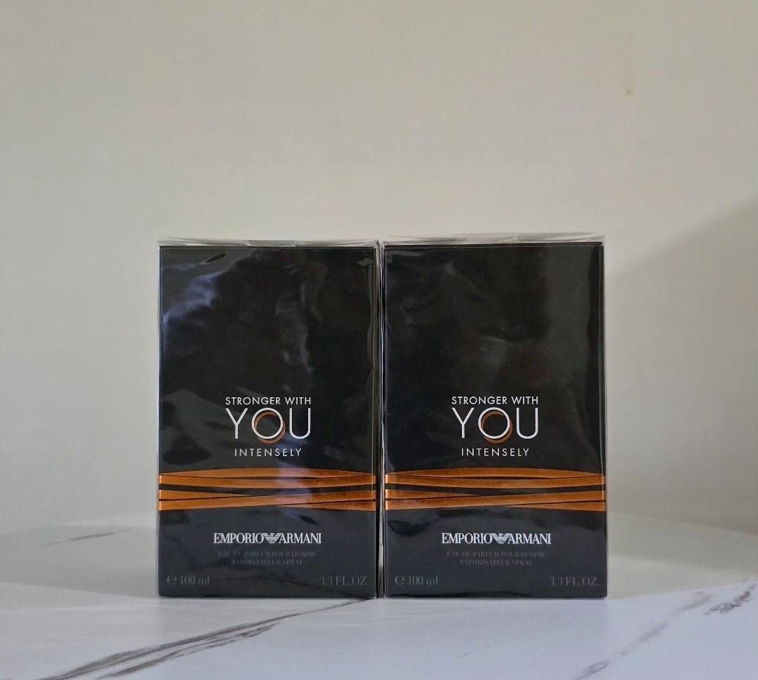 Armani Stronger with You Intensely (Category: Fragrance & Deodorants) located in Taguig. Submitted by vhienparfumerie (Listing ID 1431067515, Image 1). Description: Emporio Armani Stronger with You Intensely 100ml Brand new. Sealed. Location: BGC, Taguig .