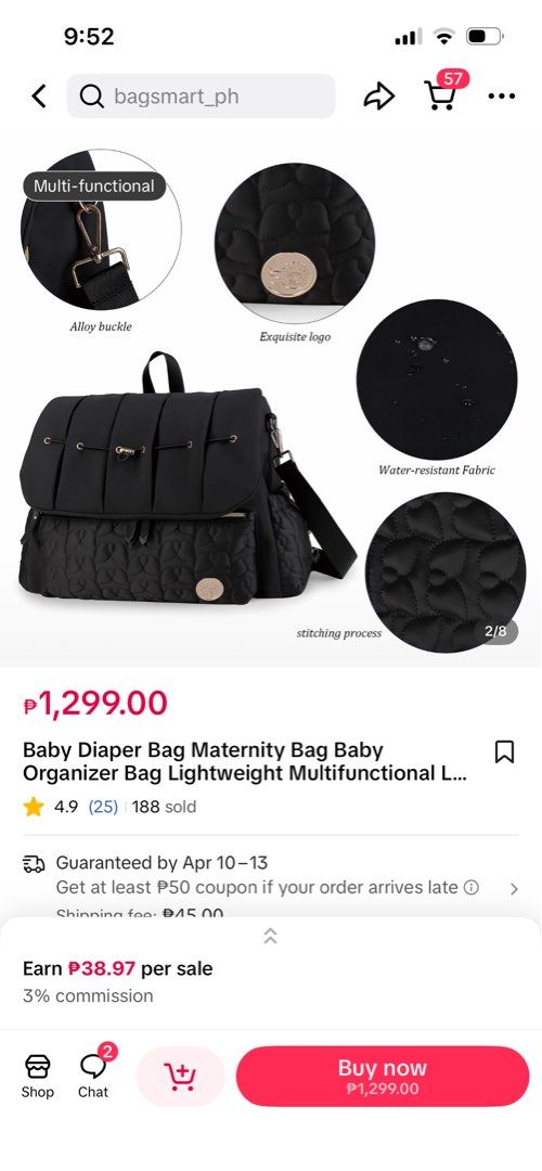 Baby Diaper Bag (Category: Diaper Bags & Wetbags) located in Lucban. Submitted by x.lae (Listing ID 1430992126, Image 2). Description: Preloved Baby Diaper Bag Large Capacity With many compartments Comes with diaper changing pad Can be used as bagpack/shoulder bag Rfs no longer needed.