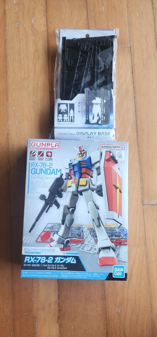 Bandai RX-78-2 Gundam Gunpla Model Kit plus daiso model stand (Category: Gundam Model Kits) located in Singapore. Submitted by guzzu (Listing ID 1431019153, Image 1). Description: Bought from Japan.
