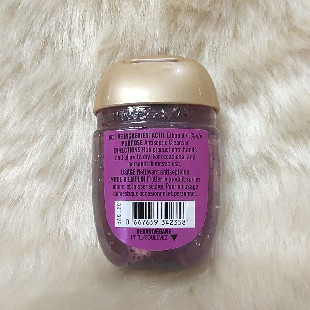 Bath & Body Works PocketBac - Black Cherry Merlot (Category: Sanitizers & Disinfectants) located in Binan City. Submitted by apparelsbyeve (Listing ID 1431089669, Image 2). Description: PocketBac anti-bacterial hand gel from Bath & Body Works. Available scents include Black Cherry Merlot, Moonlit Goddess, Lavender Vanilla, Lavender Bergamot, and more. Authentic from Canada. SIZE: 29 ml.
