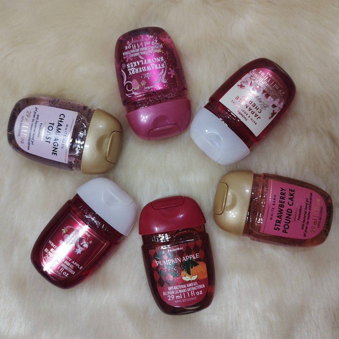 Bath & Body Works PocketBac - Strawberry Pound Cake (Category: Sanitizers & Disinfectants) located in Binan City. Submitted by apparelsbyeve (Listing ID 1431086168, Image 3). Description: PocketBac anti-bacterial hand gel from Bath & Body Works. Available scents include Strawberry Pound Cake, Champagne Toast, and more. SIZE: 29ml Authentic from Canada..