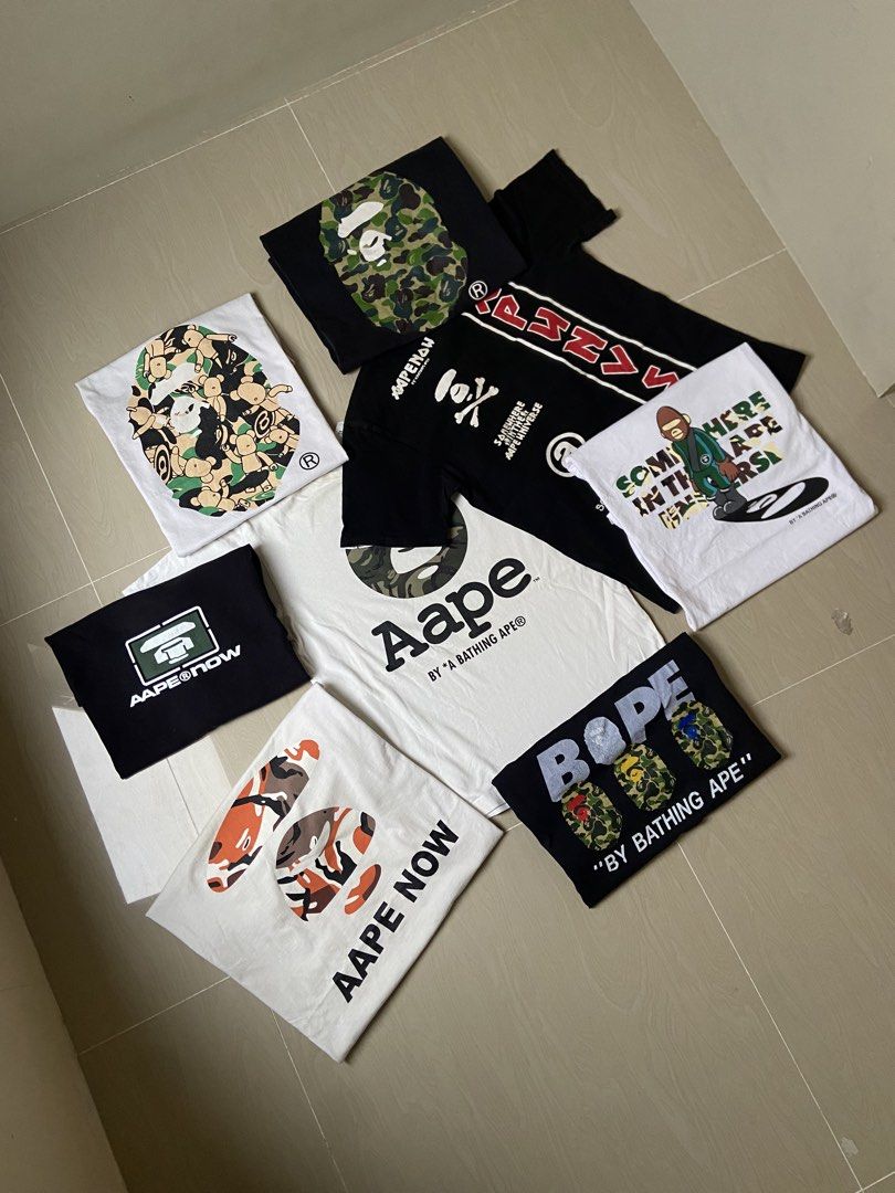 Bathing Ape (Category: Tshirts & Polo Shirts) located in Johor Bahru. Submitted by midnightpassby (Listing ID 1431090121, Image 1). Description: bathing ape shirt Combo 8 piece rm220 selling each rm55 any inquires dm!.