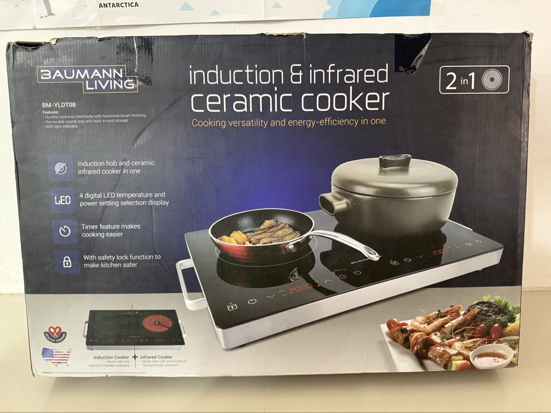 Baumann Living Induction & Infrared Ceramic Cooker (Category: Cookers) located in Navotas City. Submitted by an01_preloved (Listing ID 1431072766, Image 1). Description: Selling brandnew Baumann induction and ceramic cooker. Original price P12,000 Price is negotiable for sure buyer..