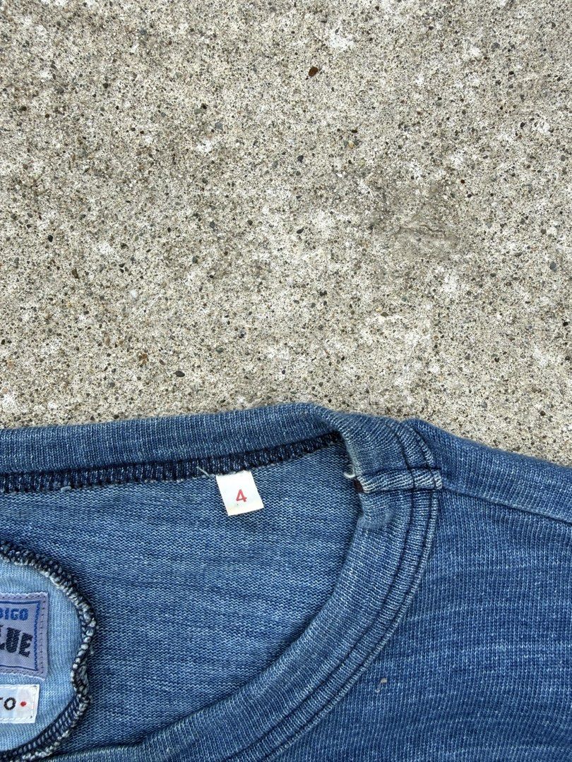 Blue Blue Japan Indigo Longsleeves (Category: Tshirts & Polo Shirts ) located in Baguio. Submitted by printings_ (Listing ID 1431064988, Image 3). Description: *Labeled as size 4. *ALL measurements are aprrox. Check photos for condition. Please take note that this is a used item. It has stains, holes, wear, fades etc. Chest 21.5 in Back Length 27 in Shoulders 18.5 in Sleeve Length 25.5 in *NO EXCHANGE / REFUND / TRADE *Please do not offer unless 