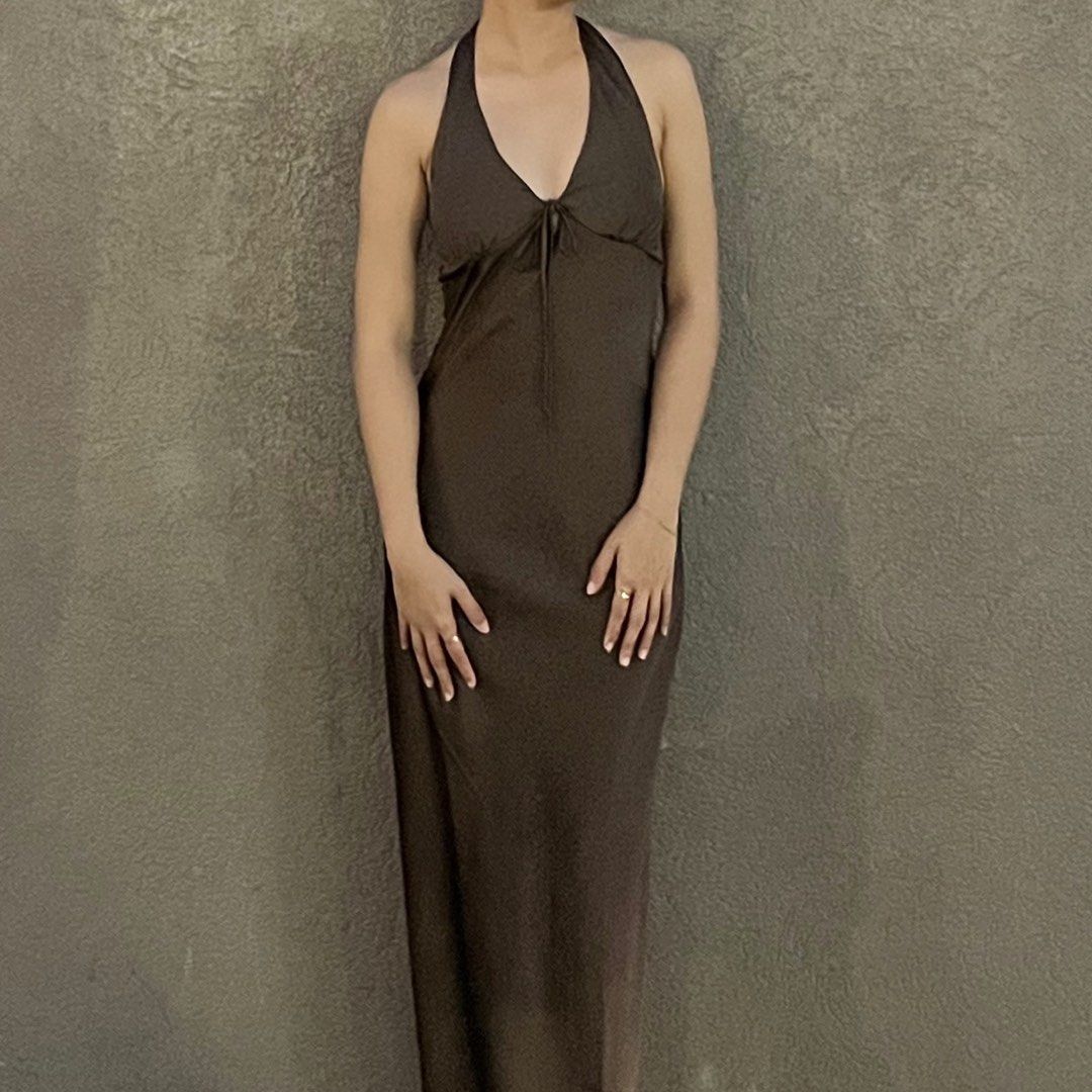 Brown Satin Dress (Category: Dresses) located in San Leonardo. Submitted by alexclosets (Listing ID 1431092450, Image 2). Description: Brand: Clothes for Breakfast Color: Brown Style: Satin dress Price: 750 Size: Small to Medium Mode of Payment: GCash Mode of Delivery: J&T Express Buyer will shoulder Delivery.