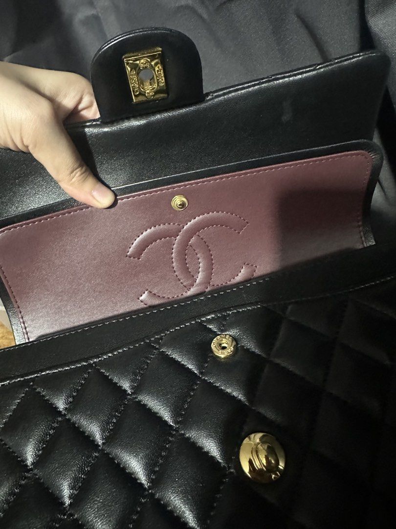 Chanel Classic Flap Bag Black GHW (Small size) (Category: Luxury Bags & Wallets) located in Quezon City. Submitted by vrenille (Listing ID 1431180921, Image 2). Description: Chanel classic flap (real lambskin leather) A:B quality Bought from orange app (iykyk) Priced low Used twice, no flaws With dust bag Name ur price Decluttering .