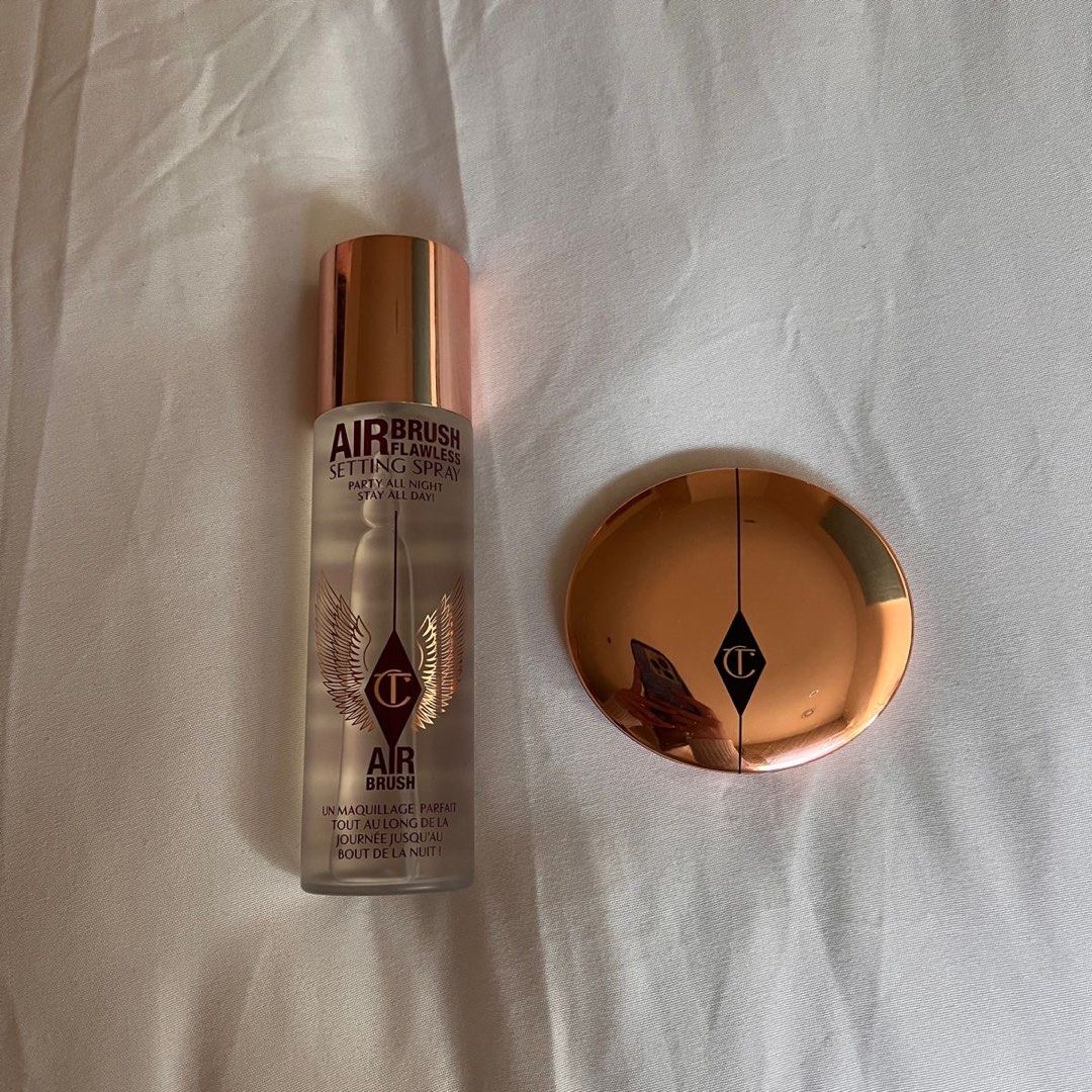 Charlotte Tilbury powder and setting sprays (Category: Makeup) located in Manila. Submitted by jonamaesil62447 (Listing ID 1431116682, Image 1). Description: Preloved rush need fund 🥹.