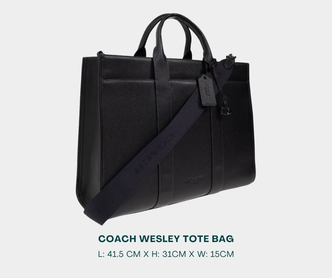 COACH Laptop Tote Bag (Category: Luxury Bags & Wallets) located in Manila. Submitted by moncaro.outlet (Listing ID 1431040960, Image 3). Description: COACH WESLEY Tote Bag - Laptop Office Tote Bag 💼 - Original Materials | Factory Pull-out - In Signature Leather - Size: L:16.25” x H: 12.25 x W: 6.0” - Inclusions: Coach Paper Bag + Dust Bag - Lowest Price Guaranteed 💯 - ON-HAND STOCKS ‼️ - For MEETUP / PICKUP / DELIVERY ✅ FB Page: Moncaro Outlet 